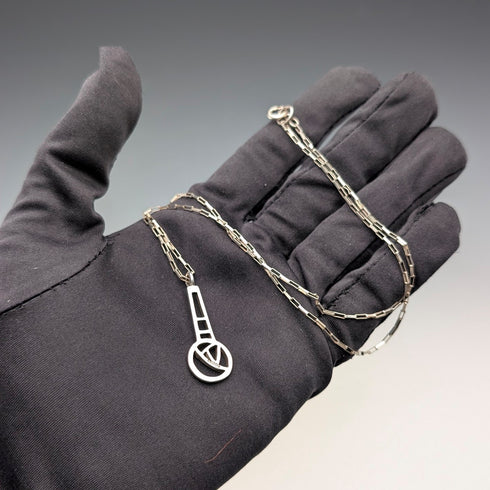 復古工藝美術設計純銀吊墜和純銀項鍊