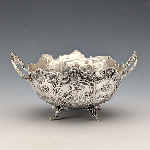 1900年頃 ドイツアンティーク 800シルバー製 2ハンドルボウル 140g