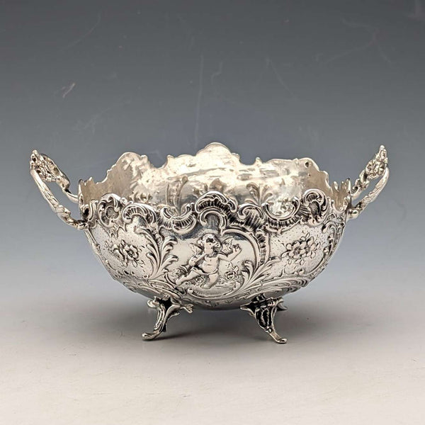 1900年頃 ドイツアンティーク 800シルバー製 2ハンドルボウル 140g