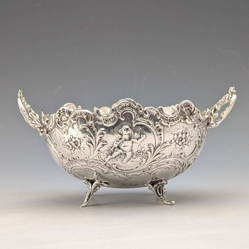 1900年頃 ドイツアンティーク 800シルバー製 2ハンドルボウル 140g