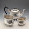 Juego de té de 3 piezas de plata plateada antigua británica, George Shadford Lee & Henry Wigfull