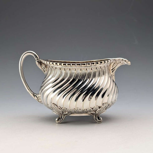 Juego de té de 3 piezas de plata plateada antigua británica, George Shadford Lee & Henry Wigfull