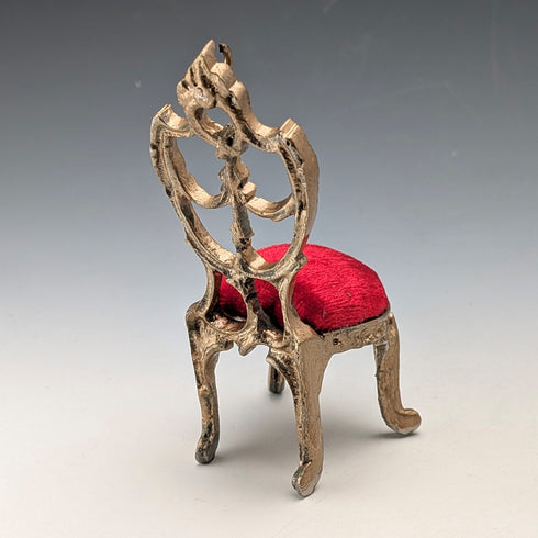 1920年代 アンティーク 真鍮製 椅子型 懐中時計ホルダー レッドベロアシート