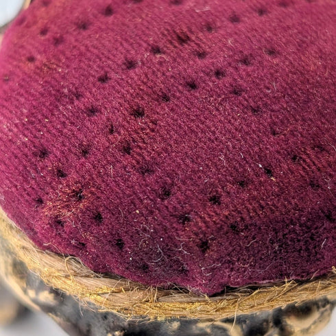 1920年代 アンティーク 真鍮製 椅子型 懐中時計ホルダー ボルドーベロアシート