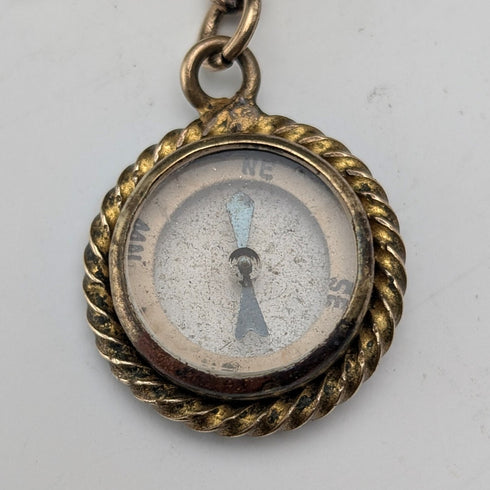 古董金花式鍊式艾伯特鏈指南針錶鍊