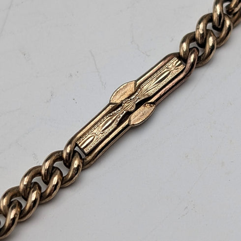 古董金花式鍊式艾伯特鏈指南針錶鍊