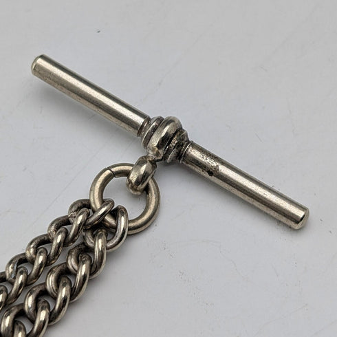 古董鎳銀阿爾伯特鏈鱷魚錶鍊