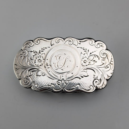 1877 British antique sterling silver vinaigrette 20g Frederick Marson