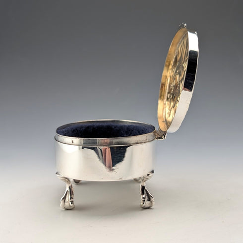 1903 British antique sterling silver jewelry box 111g George Nathan&Ridley Hayes