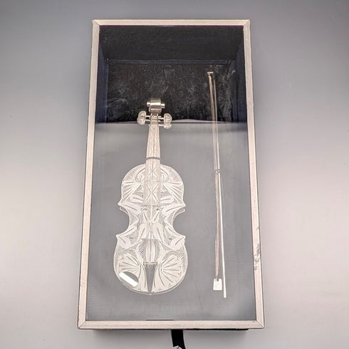 ヴィンテージ 純銀フィリグリー製 バイオリンミニチュア ケース入