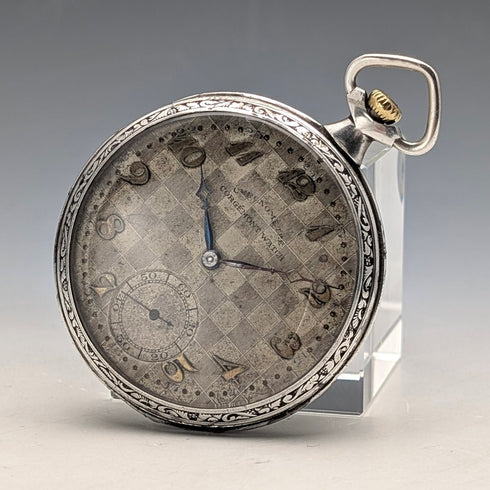 アンティーク スイスCORGEMONT 懐中時計 アールデコ 銀側オープンフェース 動作良好