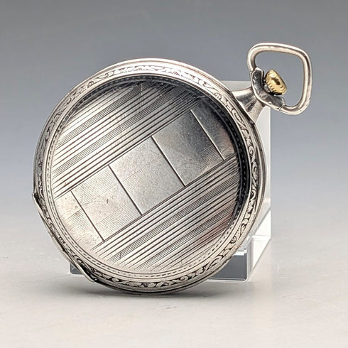 アンティーク スイスCORGEMONT 懐中時計 アールデコ 銀側オープンフェース 動作良好