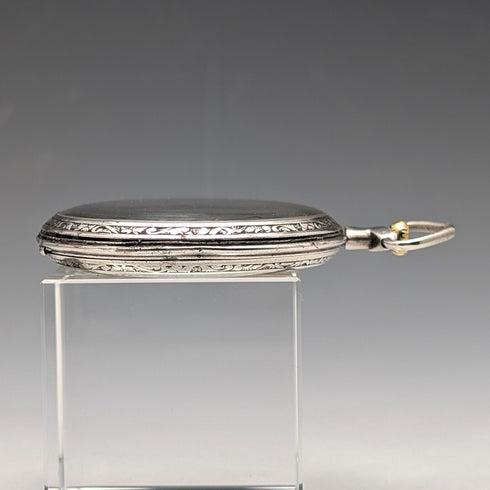 アンティーク スイスCORGEMONT 懐中時計 アールデコ 銀側オープンフェース 動作良好