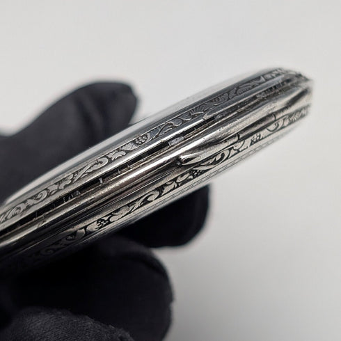 アンティーク スイスCORGEMONT 懐中時計 アールデコ 銀側オープンフェース 動作良好