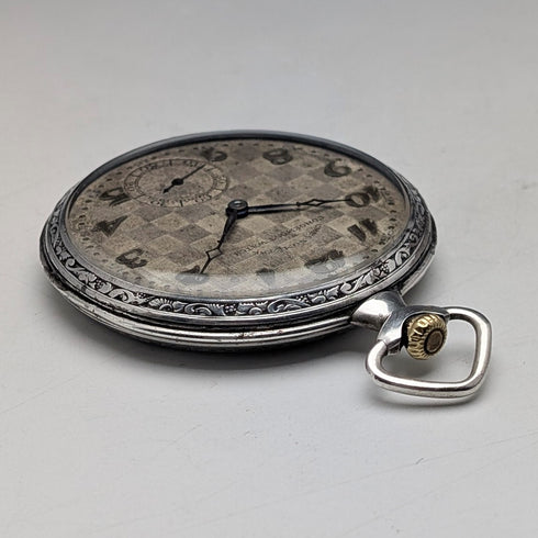 アンティーク スイスCORGEMONT 懐中時計 アールデコ 銀側オープンフェース 動作良好