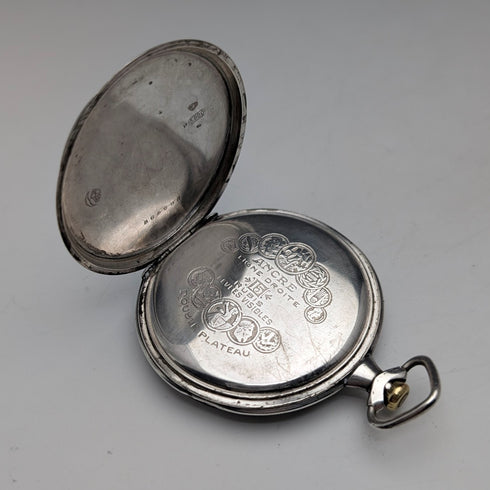 アンティーク スイスCORGEMONT 懐中時計 アールデコ 銀側オープンフェース 動作良好