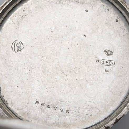 アンティーク スイスCORGEMONT 懐中時計 アールデコ 銀側オープンフェース 動作良好