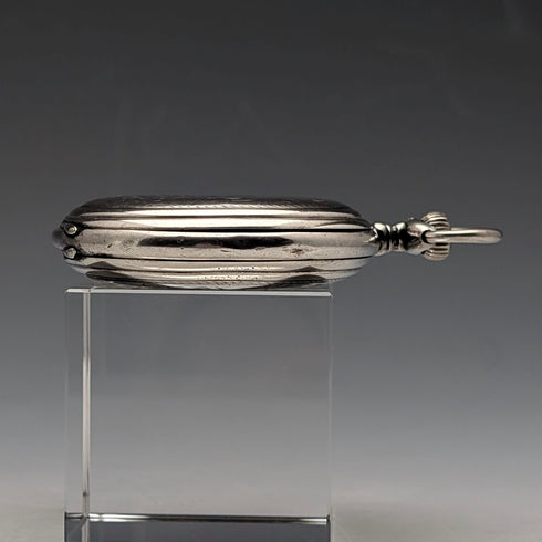 1908年頃 アンティーク ロンジン 懐中時計 スクロール彫刻 銀側ハンターケース 動作良好