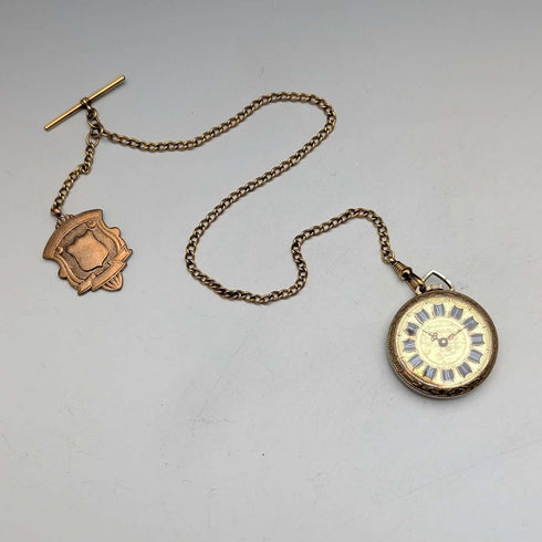 Vintage Swiss BASIS small fob watch, pocket watch, with chain, in good working order