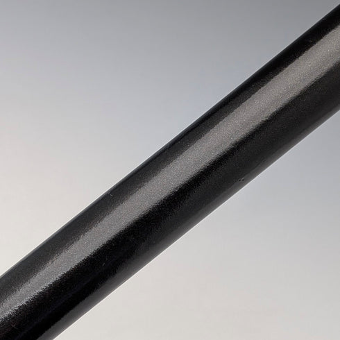 Circa 1900 British antique black shaft L-shaped antler handle walking stick 75cm
