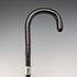 1920s British antique black shaft curved handle pure silver decorated walking stick 91cm