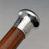 1924 British antique tan shaft sterling silver rondelle handle walking stick 89cm