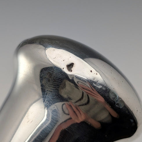 1924 British antique tan shaft sterling silver rondelle handle walking stick 89cm