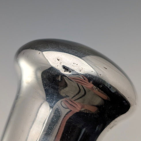 1924 British antique tan shaft sterling silver rondelle handle walking stick 89cm