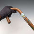 British Vintage European Tour Bent Handle Tourist Walking Stick Tan Shaft 88cm