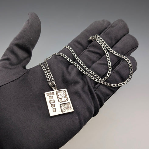 1977 年英國純銀禧年銀錠吊墜 14 克,搭配項鍊 DNG