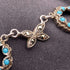 Vintage sterling silver turquoise glass and marcasite necklace 23g