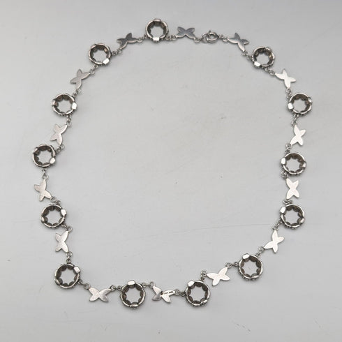 復古純銀綠松石玻璃和白鐵礦項鍊 23 克