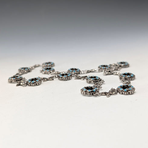 復古純銀綠松石玻璃和白鐵礦項鍊 23 克