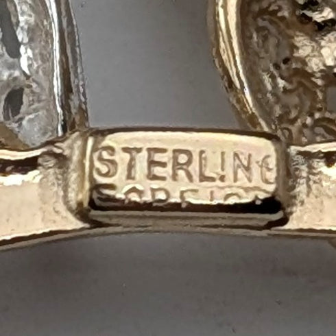 Vintage Vermeil Sterling Silver Lovebird Brooch