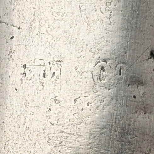 1920s British antique black shaft curved handle pure silver decorated walking stick 91cm