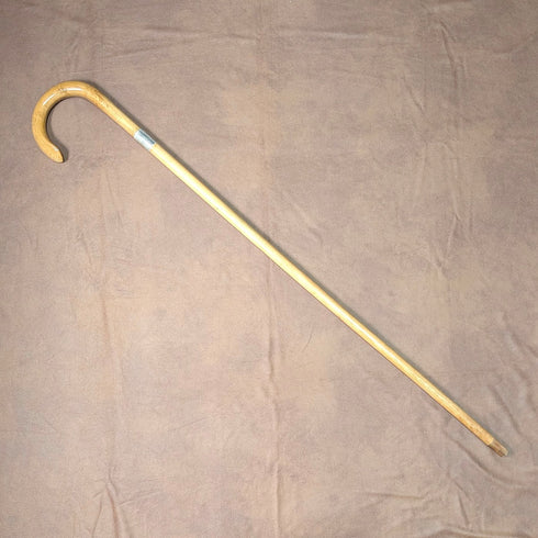 1923 British antique tan shaft, curved handle, pure silver decoration, walking stick, 91cm, K&S