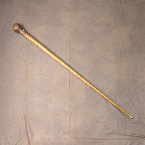 アンティーク ブラウン&タン 寄木ロンデルハンドル ステッキ 杖 88cm