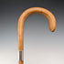 1923 British antique tan shaft, curved handle, pure silver decoration, walking stick, 91cm, K&S