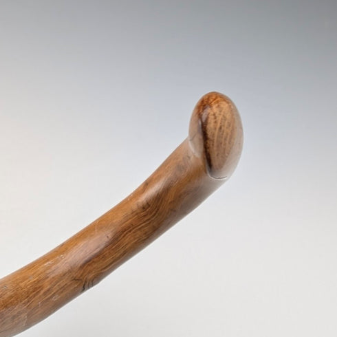 1923 British antique tan shaft, curved handle, pure silver decoration, walking stick, 91cm, K&S