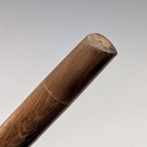 1923 British antique tan shaft, curved handle, pure silver decoration, walking stick, 91cm, K&S