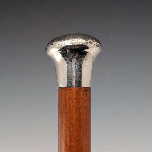 1924年 英国アンティーク タンシャフト 純銀製ロンデルハンドル ステッキ 杖 91cm