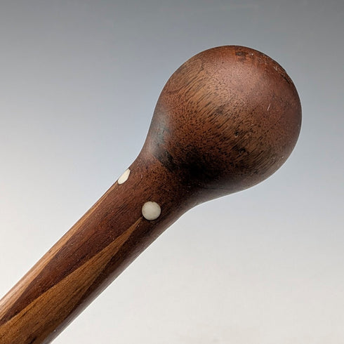 アンティーク ブラウン&タン 寄木ロンデルハンドル ステッキ 杖 88cm