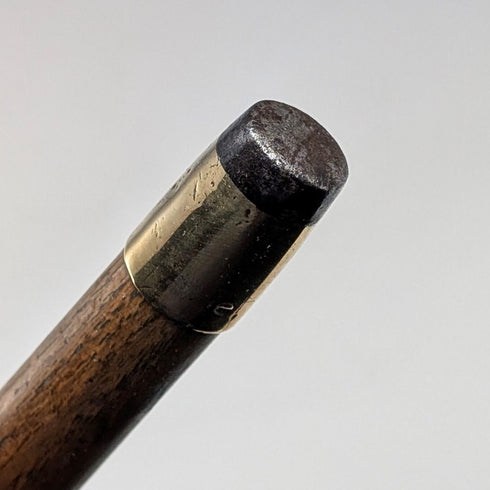 アンティーク ブラウン&タン 寄木ロンデルハンドル ステッキ 杖 88cm