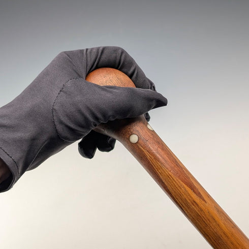 アンティーク ブラウン&タン 寄木ロンデルハンドル ステッキ 杖 88cm