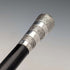 1922 British antique black shaft sterling silver rondelle handle walking stick 91cm MS