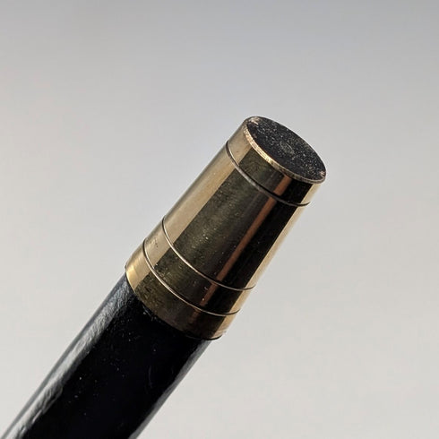 1922年 英国アンティーク ブラックシャフト 純銀製ロンデルハンドル ステッキ 杖 91cm M.S