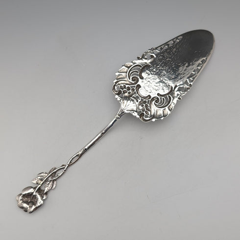 Vintage Continental Silver Rose Decorated Pastry Server 40g