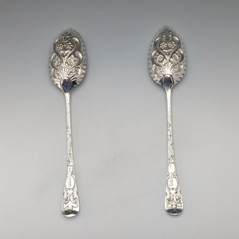 1803년 영국 조지안 앤티크 순은제 베리스푼 페어 Thomas Wallis II
