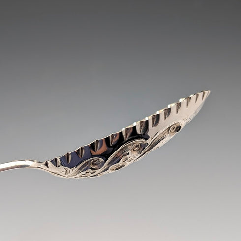 1803 British Georgian Antique Sterling Silver Berry Spoons Pair by Thomas Wallis II