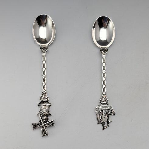 1967 Dutch Vintage Continental Silver Teaspoon Pair, Total 25g